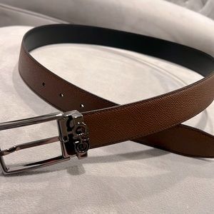 NEVER WORN mens black/brown reversible Ferragamo belt size 36